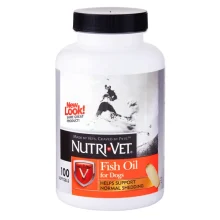 Добавка риб'ячий жир Nutri-Vet Fish Oil для поліпшення стану шкіри і шерсті у собак, 100 капсул