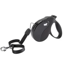 Поводок-рулетка Ferplast Amigo M Cord Black Lead для собак cо шнуром, чорний, 15x3,6x14 см