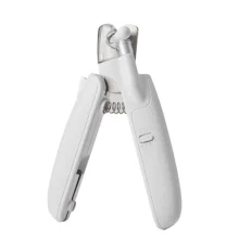 Когтерез AnimAll Groom для котів та собак, з LED підсвічуванням та контейнером для збору пазурів, білий