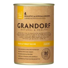 Консерви Grandorf Duck&Turkey для дорослих собак, з м'ясом качки та індички, 400 г