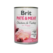 Консерви Brit Paté & Meat Puppy, для цуценят, з індичкою і куркою, 400 г