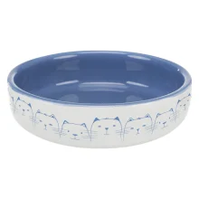 Миска Trixie для коротконосих котів, кераміка, блакитно-біла, 300 мл, 15 см