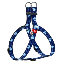 Шлея Waudog Nylon для собак, з QR паспортом, малюнок Супермен 1, синій, 10 мм, 28-40 см
