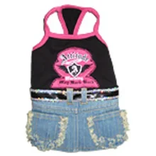 Футболка Monkey Daze Attitude Dress Denim для собак, розмір XS, різнокольоровий