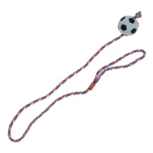 Іграшка Flamingo Sponge Ball With Rope для собак, гумовий м'яч спонжбол на мотузці, 6 см