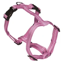 Шлея H-образна Croci Soft Reflective для собак, світловідбиваючі, нейлон, рожева, 1×25-40 см