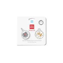 Адресник WAUDOG Smart ID з QR-паспортом, малюнок "Корги", діаметр 25 мм