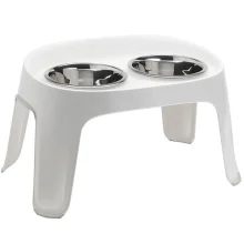 Столик з мисками Moderna Skybar для собак, білий, 2×850 мл, 29×48×20 см