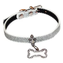 Нашийник Croci Charm зі стразами, для собак, екошкіра, асорті, 1×25 см