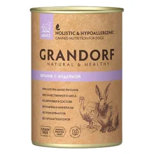 Консерви Grandorf Rabbit&Turkey для дорослих собак, з м'ясом кролика та індички, 400 г