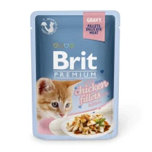 Вологий корм Brit Premium Cat, для кошенят, філе курки в соусі, 85 г