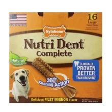 Ласощі Nylabone Nutri Dent Filet Mignon Large для чищення зубів собак, 0.832 кг, 16 шт, ціна за 1 шт