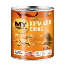 Вологий корм Мій чемпіон для собак, шматочки з індичкою, 1240 г