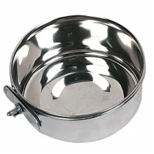 Миска Flamingo Feeder для клітки з гвинтовим кріпленням, нержавіюча, 12 см