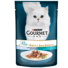 Вологий корм Purina Gourmet Perle Duo для котів, з океанічної рибою і тунцем, 85 г