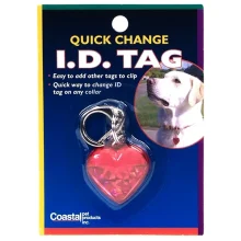 Брелок з адресніком Coastal ID Tag Heart, для кішок, червоний