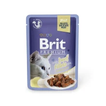 Вологий корм Brit Premium Cat, для кішок, філе яловичини в желе, 85 г