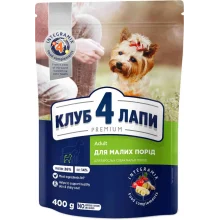 Сухий корм Клуб 4 Лапи Adult Small Breeds Premium для дорослих собак малих порід від 1 року, 400 г
