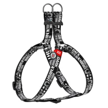 Шлея Waudog Nylon для собак, з QR паспортом, малюнок Темний лицар, сірий, 10 мм, 28-40 см