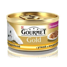 Вологий корм Purina Gourmet Gold для котів, з качкою та індичкою, 85 г