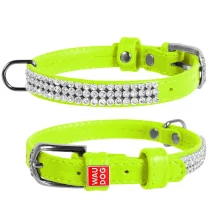 Нашийник WAUDOG GLAMOUR, зі стразами, ширина 9 мм, довжина 19-25 см, салатовий
