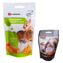 Ласощі Flamingo Drops Carrot для гризунів, дропси з морквою, 75 г