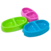 Подвійна миска Savic Picnic Twin Cat для котів, пластик, 150 мл, 23.5×13 см