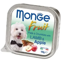 Вологий корм MONGE DOG FRUIT з ягням і яблуком, 100 г