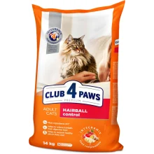 Сухий корм Клуб 4 Лапи Hairball Control Adult Premium для виведення шерсті для дорослих котів, 14 кг