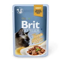 Вологий корм Brit Premium Cat, для кішок, філе тунця в соусі, 85 г