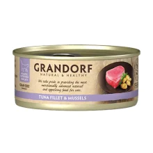 Консерви Grandorf Tuna Fillet&Mussels для котів, філе тунця з мідіями, 70 г