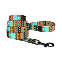Повідець BronzeDog Tribal для собак, нейлон, принт ацтеки, 152×1 см