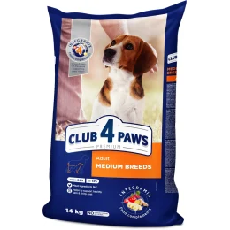 Сухий корм Клуб 4 Лапи Adult Medium Breeds Premium для дорослих собак середніх порід від 11 до 25 кг, 14 кг