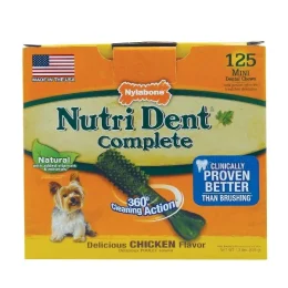 Ласощі Nylabone Nutri Dent Chicken Mini для чищення зубів для собак, смак курки, 125 шт, ціна за 1 шт