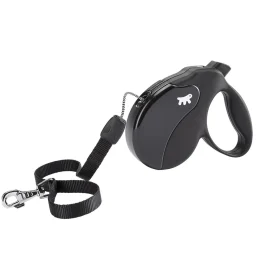 Поводок-рулетка Ferplast Amigo M Cord Black Lead для собак cо шнуром, чорний, 15x3,6x14 см