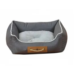 Лежак Animall Nena для собак і котів, з ручкою-мотузкою розмір ХL, 73×59×18 см, сірий