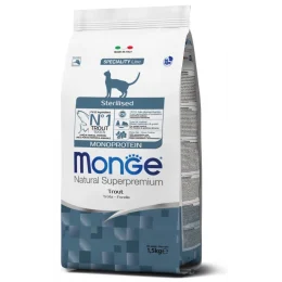 Сухий корм MONGE CAT Monoprotein Sterilised з фореллю, 1.5 кг