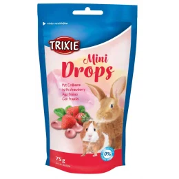 Ласощі Trixie Mini Drops полуниця, для гризунів, 75 г