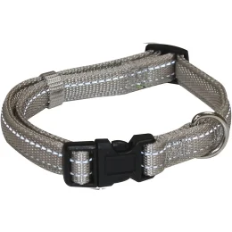 Нашийник Croci Soft Reflective для собак, світловідбиваючий, нейлон, сірий, 40-65×2.5 см