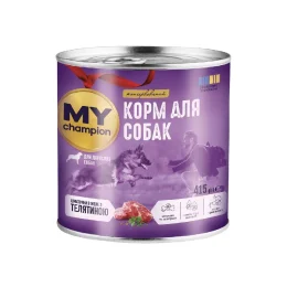 Вологий корм Мій чемпіон, для собак шматочки в желе з телятиною, 415 г