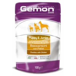 Вологий корм GEMON DOG WET Puppy & Junior шматочки з куркою 0,1 кг