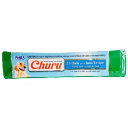 Ласощі INABA "Churu" для собак, вершковий мус курка з тунцем, 1 стік, 14 гр