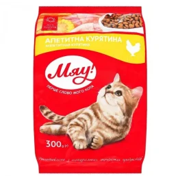 Сухий корм Мяу для котів, з куркою, 300 г