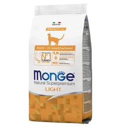 Сухий корм Monge Cat Light для котів схильних до зайвої ваги, з індичкою, 1.5 кг