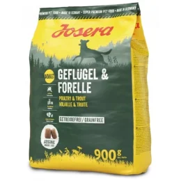 Сухий корм Josera Adult Geflugel &amp; Forelle для дорослих і активних собак, з м'ясом птиці і форелі, 900 г