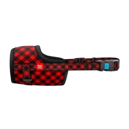 Намордник WAUDOG Nylon для собак, червоний в клітку, розмір №4, обхват 35-43 см