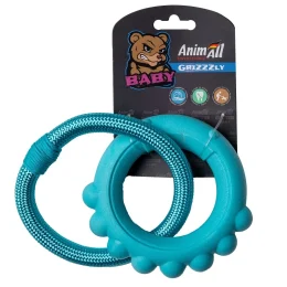 Іграшка AnimAll GrizZzly Baby, восьминіг з канатом, м'ятна, 13.5×12.8×2.6 см
