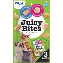 Ласощі INABA "Juicy Bites" для котів, соковиті снеки з домашнім бульйоном і кальмарами, 3 шт, 33,9 г