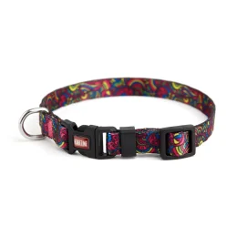 Нашийник Kareline для собак, нейлон, пластикова пряжка, візерунок Kaleidoscope, 1.5×24-35 см