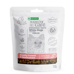Беззернові ласощі Nature's Protection Superior Care White Dogs Healthy Growth&Development для молодих собак, комахи, 150 г
